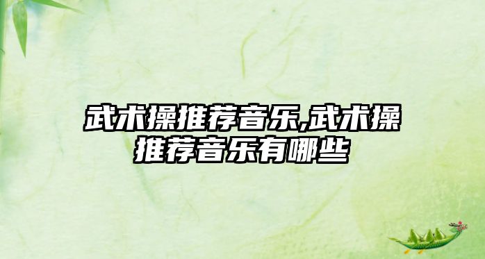 武術(shù)操推薦音樂,武術(shù)操推薦音樂有哪些