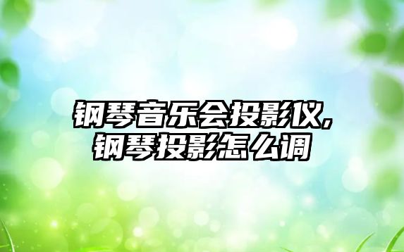 鋼琴音樂會(huì)投影儀,鋼琴投影怎么調(diào)