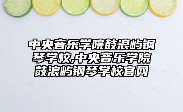 中央音樂學院鼓浪嶼鋼琴學校,中央音樂學院鼓浪嶼鋼琴學校官網