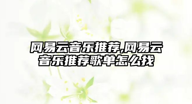 網易云音樂推薦,網易云音樂推薦歌單怎么找