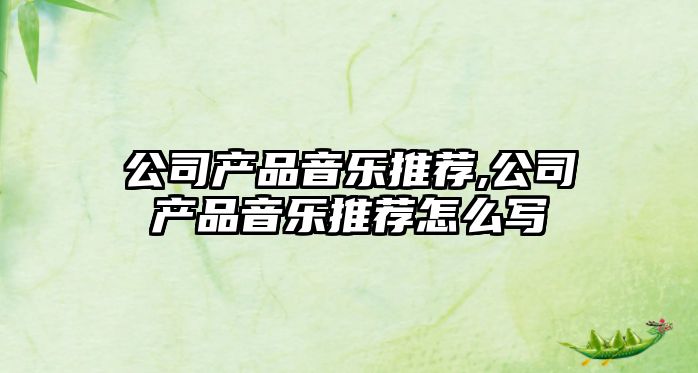 公司產品音樂推薦,公司產品音樂推薦怎么寫