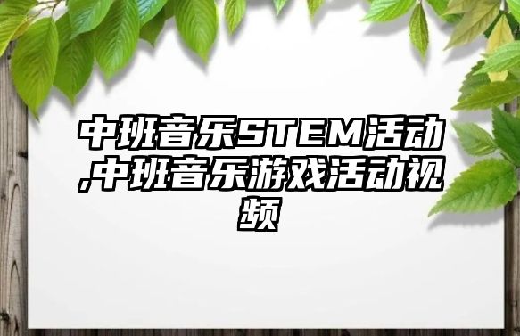 中班音樂STEM活動,中班音樂游戲活動視頻