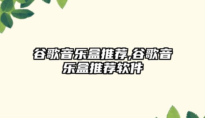 谷歌音樂盒推薦,谷歌音樂盒推薦軟件