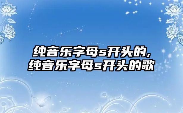 純音樂字母s開頭的,純音樂字母s開頭的歌