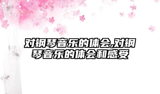 對鋼琴音樂的體會,對鋼琴音樂的體會和感受