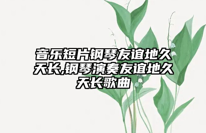 音樂短片鋼琴友誼地久天長,鋼琴演奏友誼地久天長歌曲