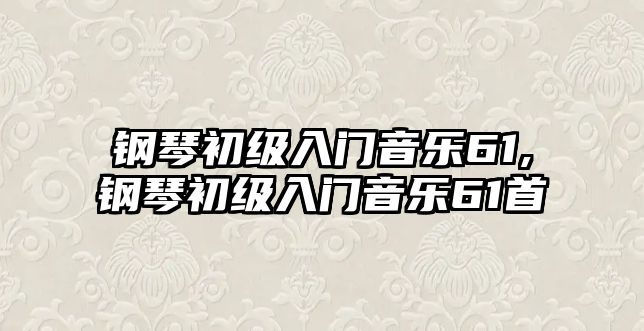 鋼琴初級入門音樂61,鋼琴初級入門音樂61首