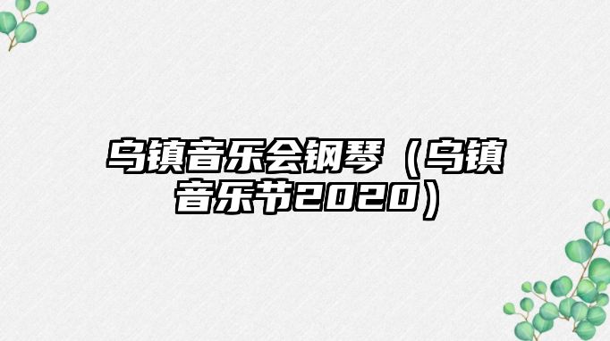 烏鎮音樂會鋼琴（烏鎮音樂節2020）