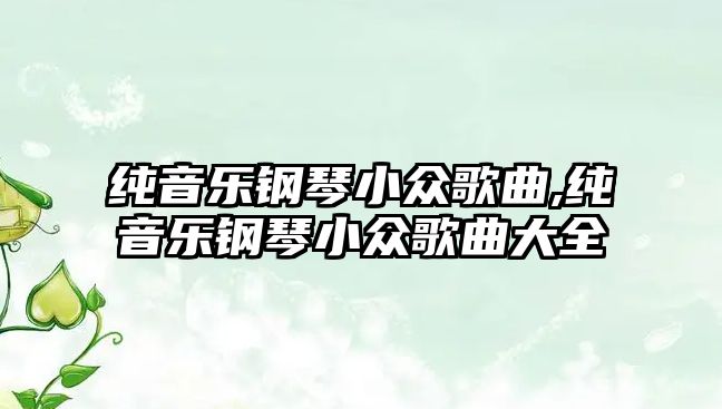 純音樂鋼琴小眾歌曲,純音樂鋼琴小眾歌曲大全