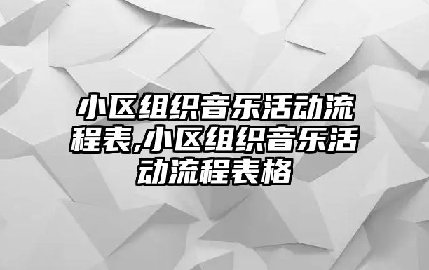 小區組織音樂活動流程表,小區組織音樂活動流程表格