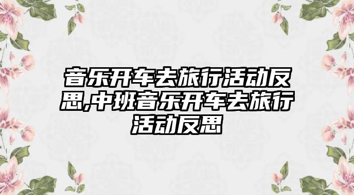 音樂開車去旅行活動反思,中班音樂開車去旅行活動反思