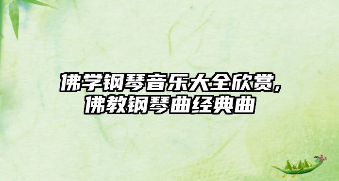 佛學鋼琴音樂大全欣賞,佛教鋼琴曲經(jīng)典曲