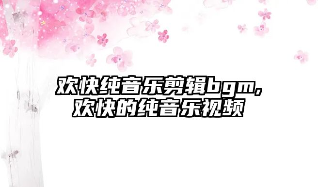 歡快純音樂剪輯bgm,歡快的純音樂視頻