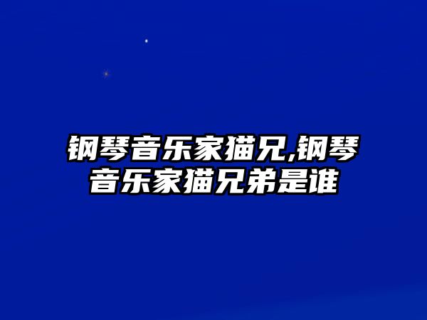 鋼琴音樂家貓兄,鋼琴音樂家貓兄弟是誰