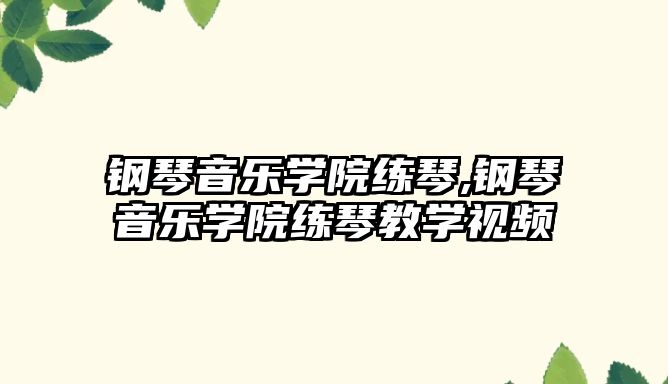 鋼琴音樂學院練琴,鋼琴音樂學院練琴教學視頻