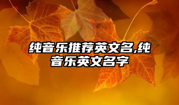 純音樂推薦英文名,純音樂英文名字