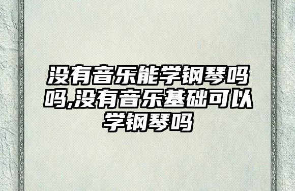 沒有音樂能學(xué)鋼琴嗎嗎,沒有音樂基礎(chǔ)可以學(xué)鋼琴嗎