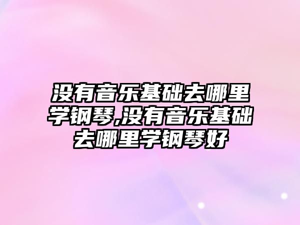 沒有音樂基礎去哪里學鋼琴,沒有音樂基礎去哪里學鋼琴好