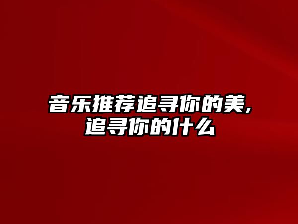 音樂(lè)推薦追尋你的美,追尋你的什么