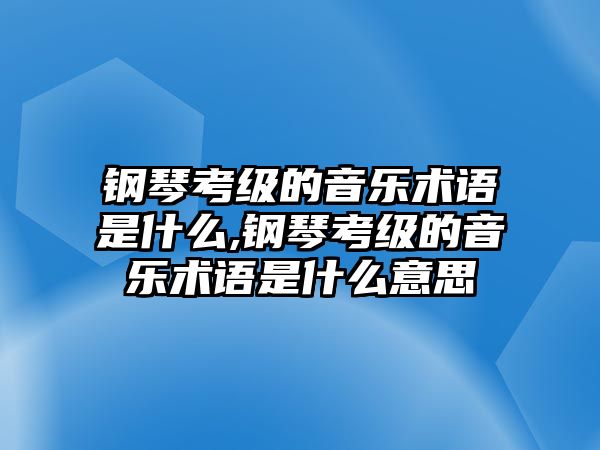 鋼琴考級的音樂術語是什么,鋼琴考級的音樂術語是什么意思