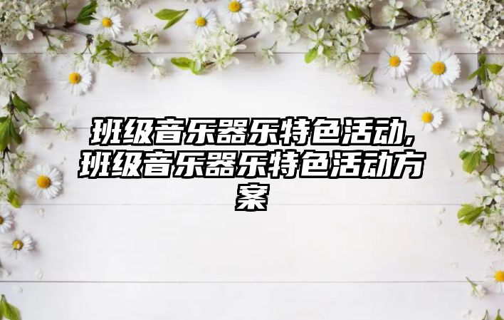 班級音樂器樂特色活動,班級音樂器樂特色活動方案