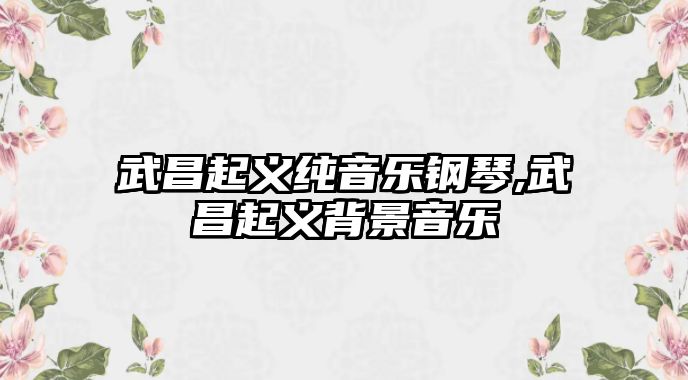 武昌起義純音樂鋼琴,武昌起義背景音樂