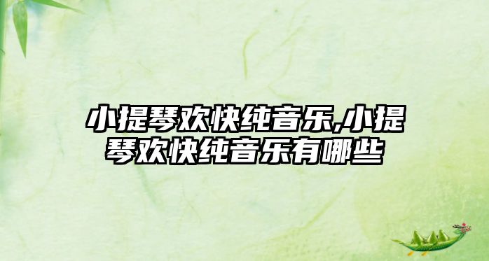 小提琴歡快純音樂(lè),小提琴歡快純音樂(lè)有哪些