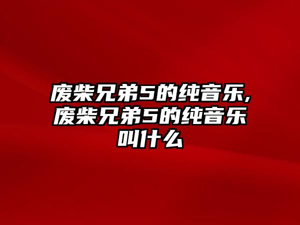 廢柴兄弟5的純音樂,廢柴兄弟5的純音樂叫什么