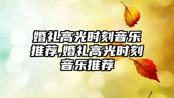 婚禮高光時刻音樂推薦,婚禮高光時刻音樂推薦