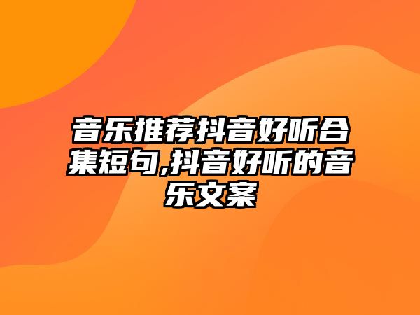 音樂(lè)推薦抖音好聽(tīng)合集短句,抖音好聽(tīng)的音樂(lè)文案