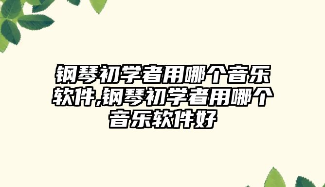 鋼琴初學者用哪個音樂軟件,鋼琴初學者用哪個音樂軟件好